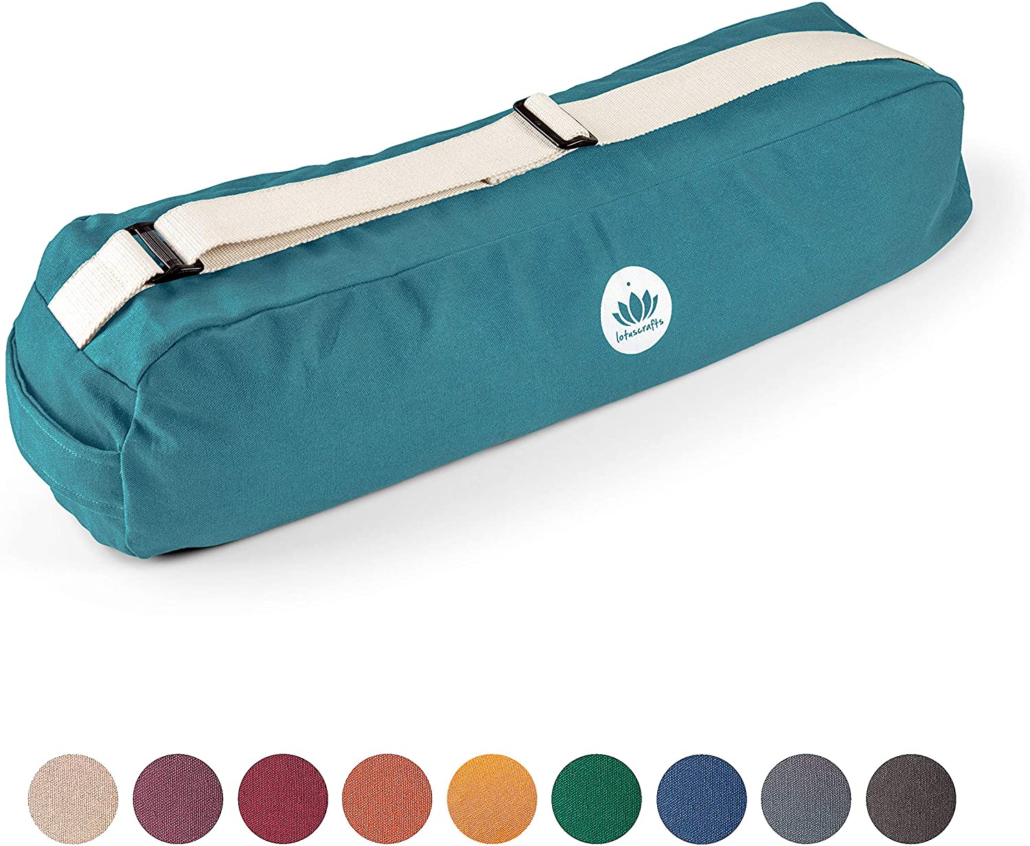 Lotuscrafts Yoga Mat Bag Pune - Fair & Ecological - Yoga Bag Made of 100% Organic Cotton - Yoga Bag for Yoga Mat - Yoga Mat Cover - Yoga Mat Carrier Bag - Yoga Equipment Bag